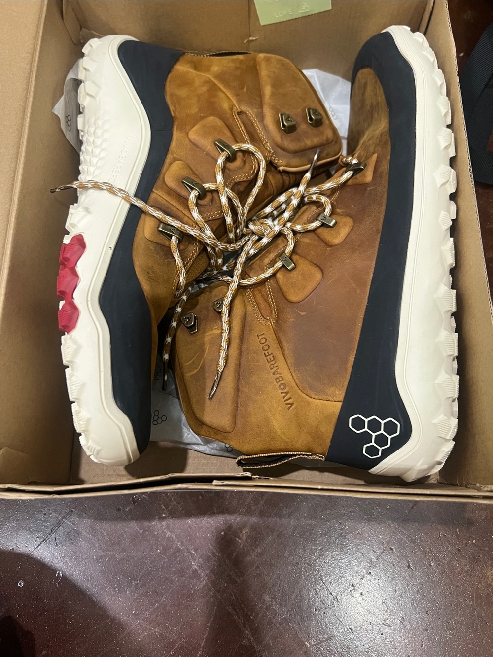 Vivo barefoot Brown Leather Hiking-Style VR Accessory Boot